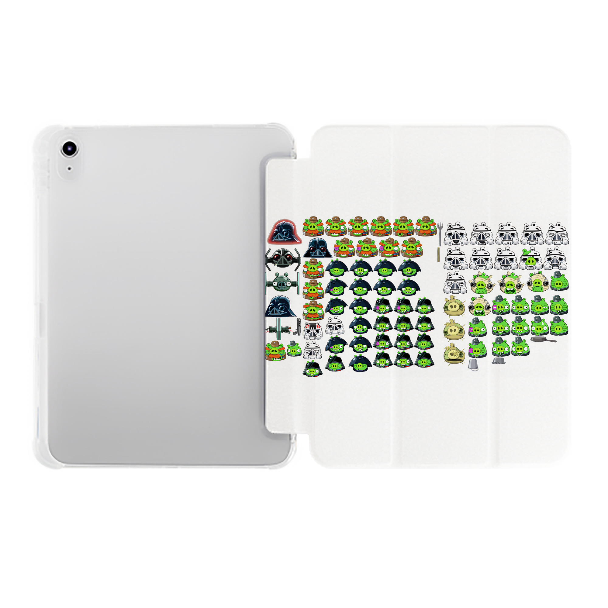 （画像用） Angry Birds アングリーバード IPad ケース ペン収納付き 三つ折りスタンド PUレザー×シリコン 対応機種9.5/10.5/10.9インチ
